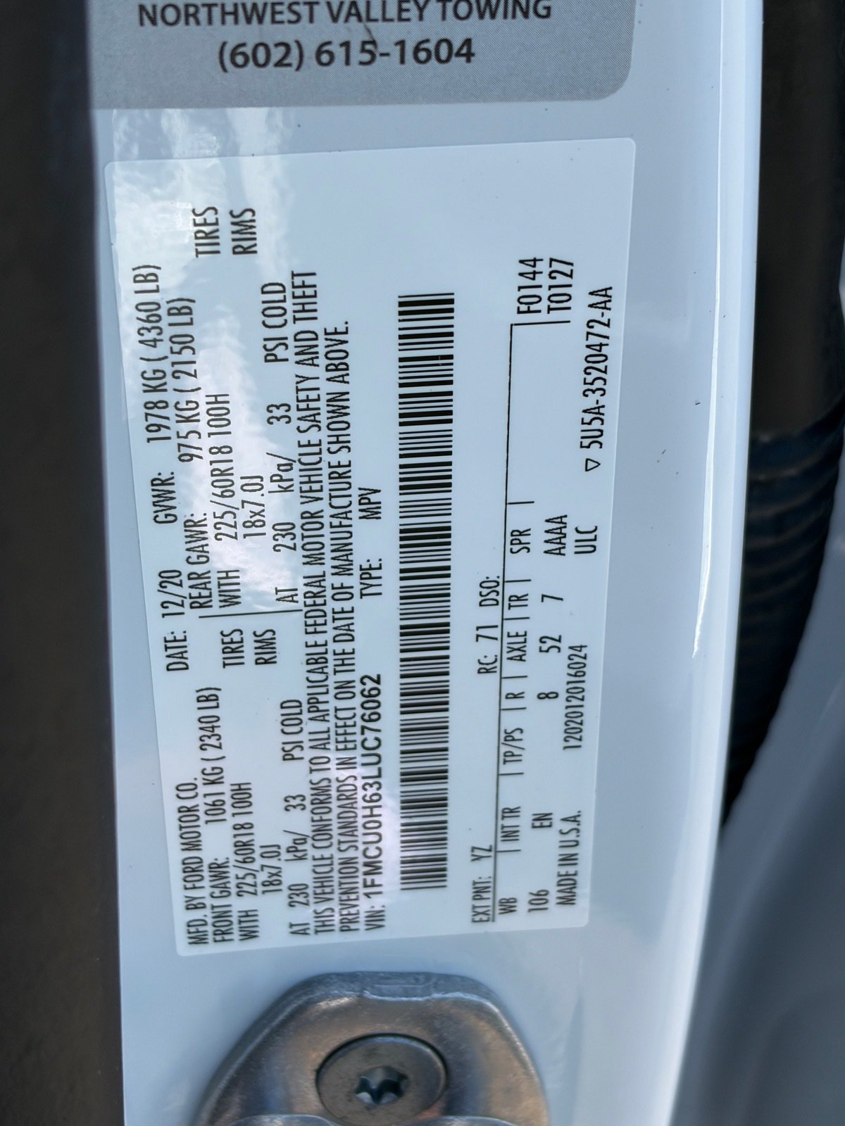 Used 2020 Ford Escape SEL FWD image 31