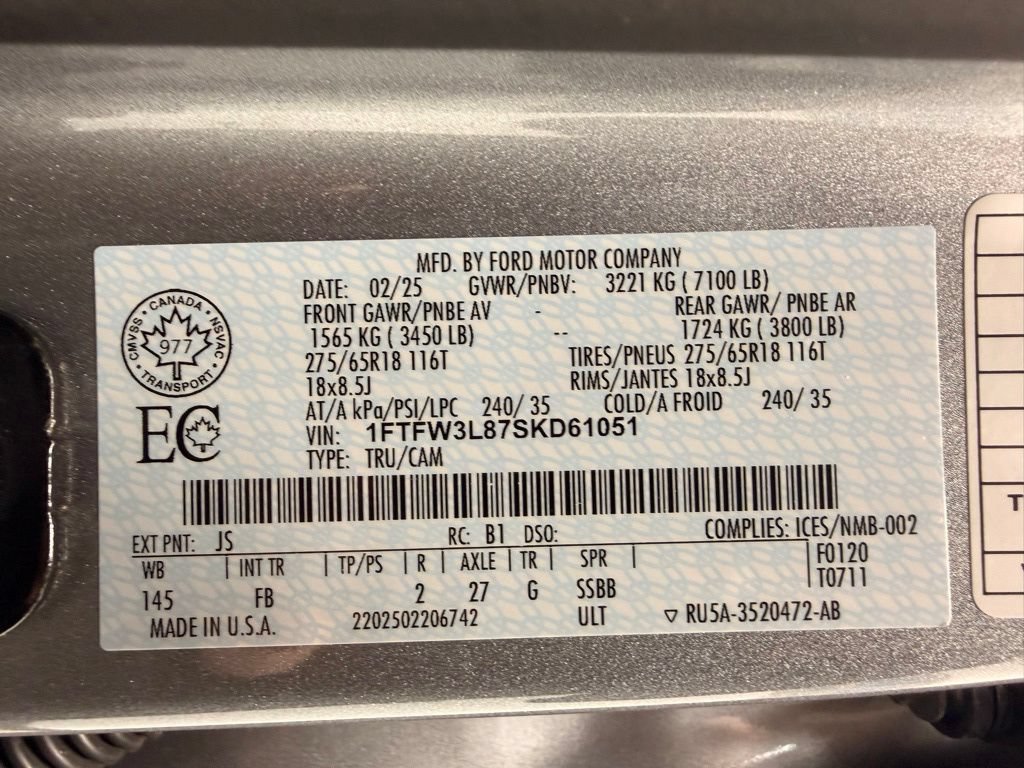 Used 2025 Ford F150 XLT w/ Equipment Group 301A Standard AWD/4WD image 58