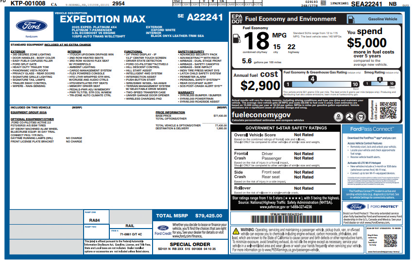 Used 2025 Ford Expedition Max Platinum AWD/4WD image 3