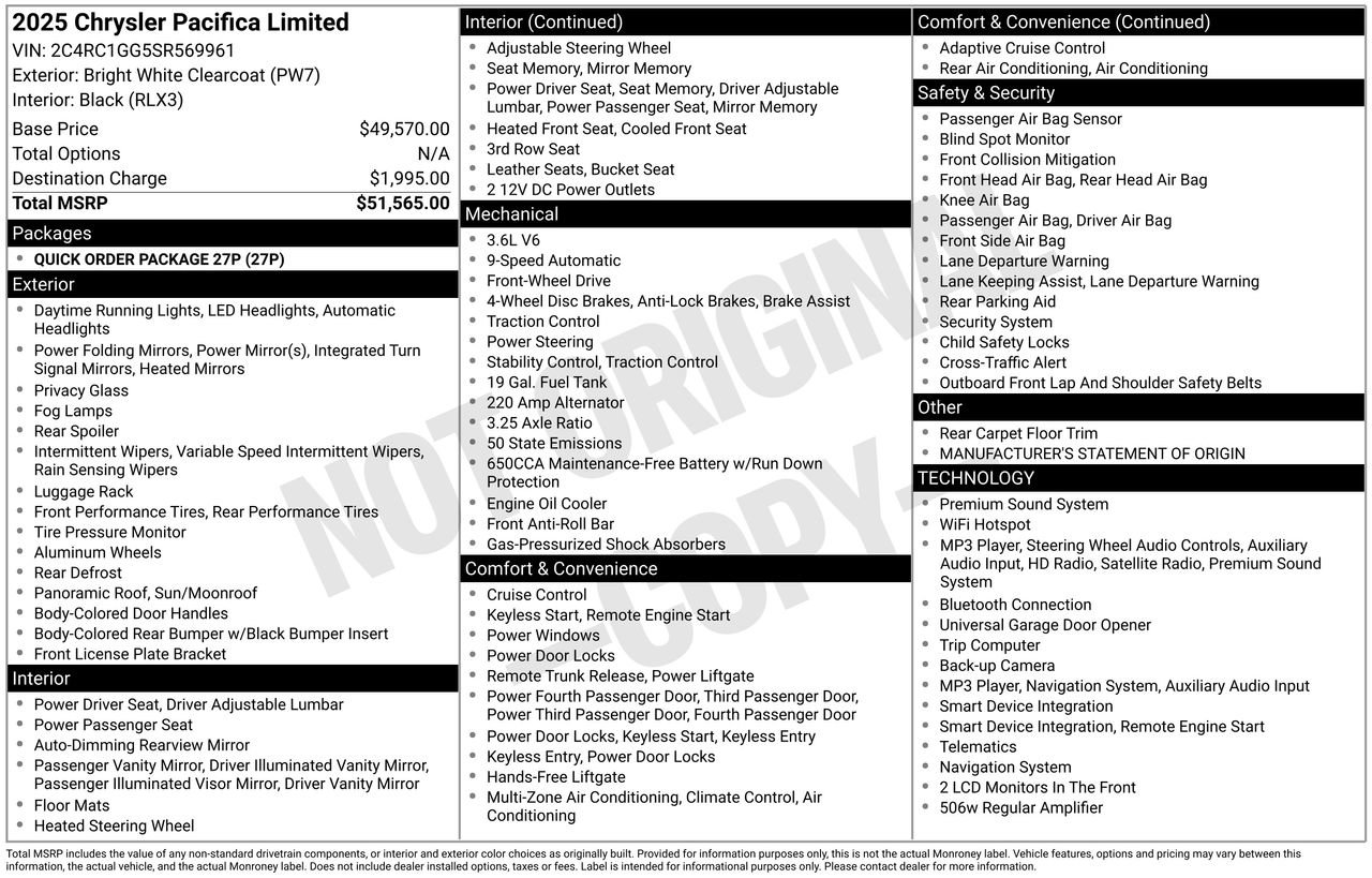 Used 2025 Chrysler Pacifica Limited FWD image 5
