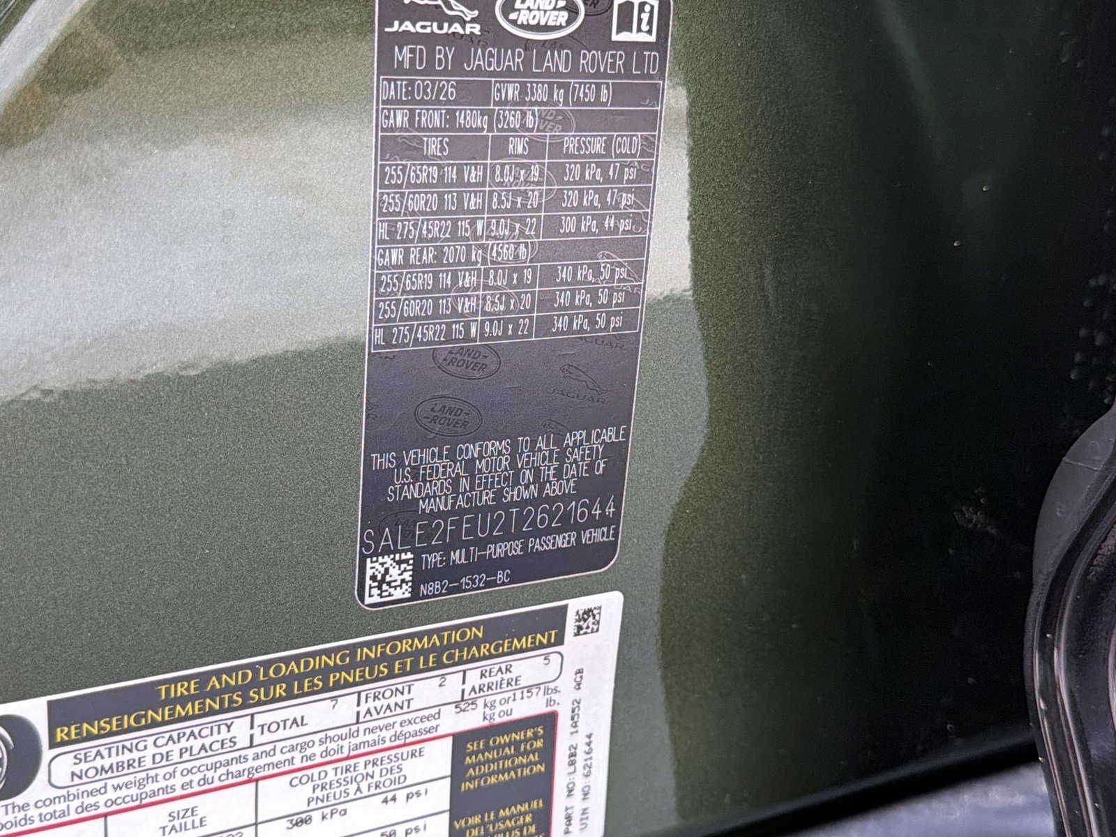New 2026 Land Rover Defender 130 X-Dynamic SE AWD/4WD image 20