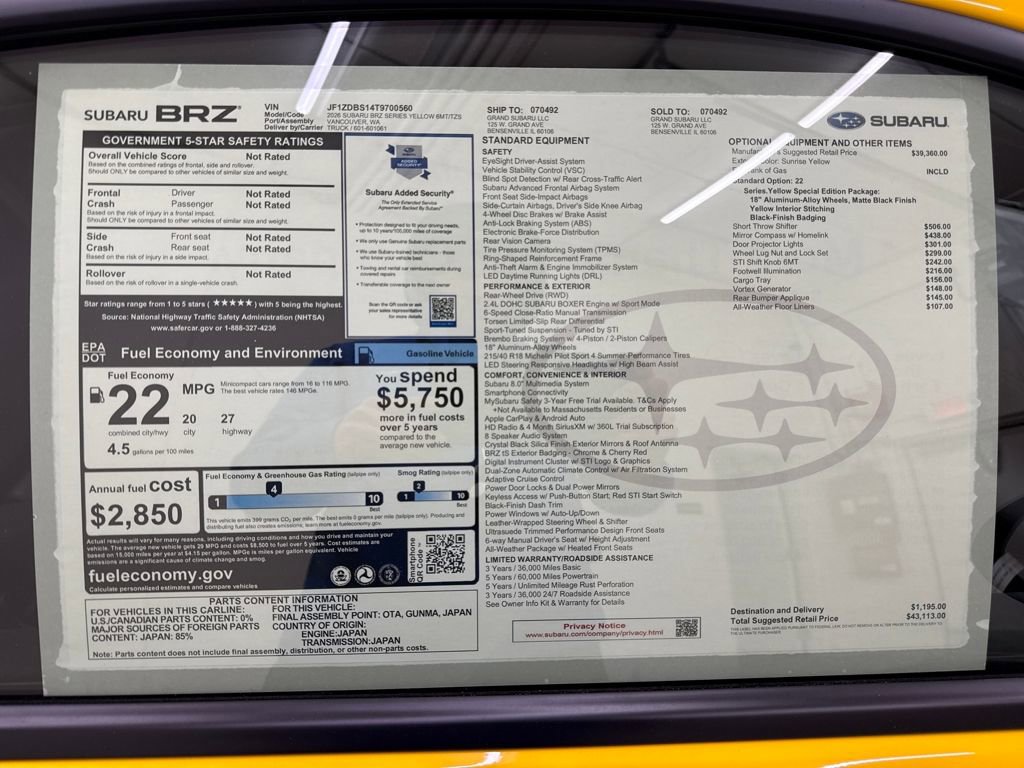 New 2026 Subaru BRZ Series.Yellow image 22