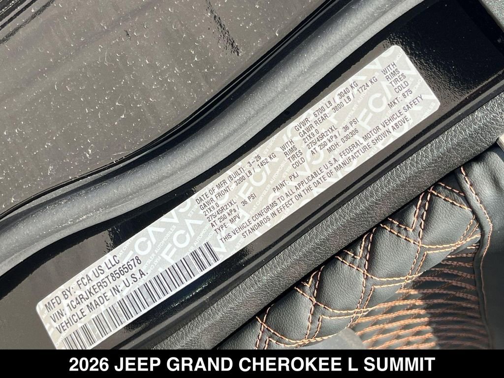 New 2026 Jeep Grand Cherokee L Summit w/ Obsidian Package AWD/4WD image 27