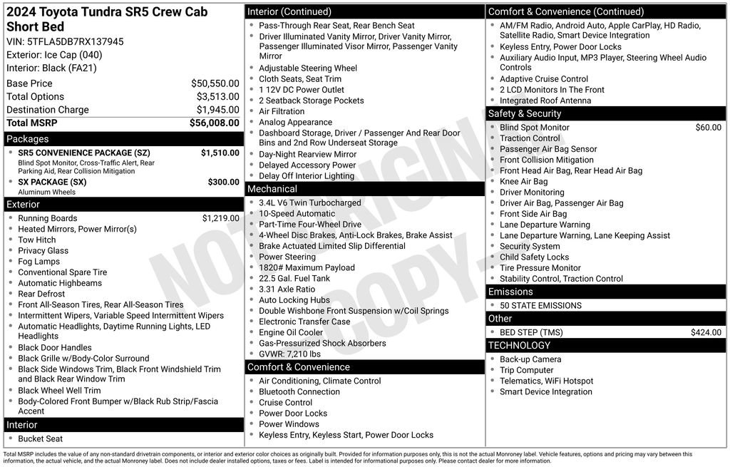 Used 2024 Toyota Tundra SR5 w/ SR5 Convenience Package image 40