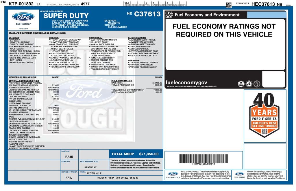 Used 2017 Ford F350 Lariat w/ Lariat Ultimate Package image 34