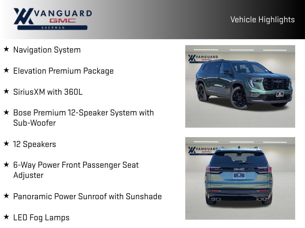 New 2027 GMC Acadia Elevation w/ Black Edition FWD image 10