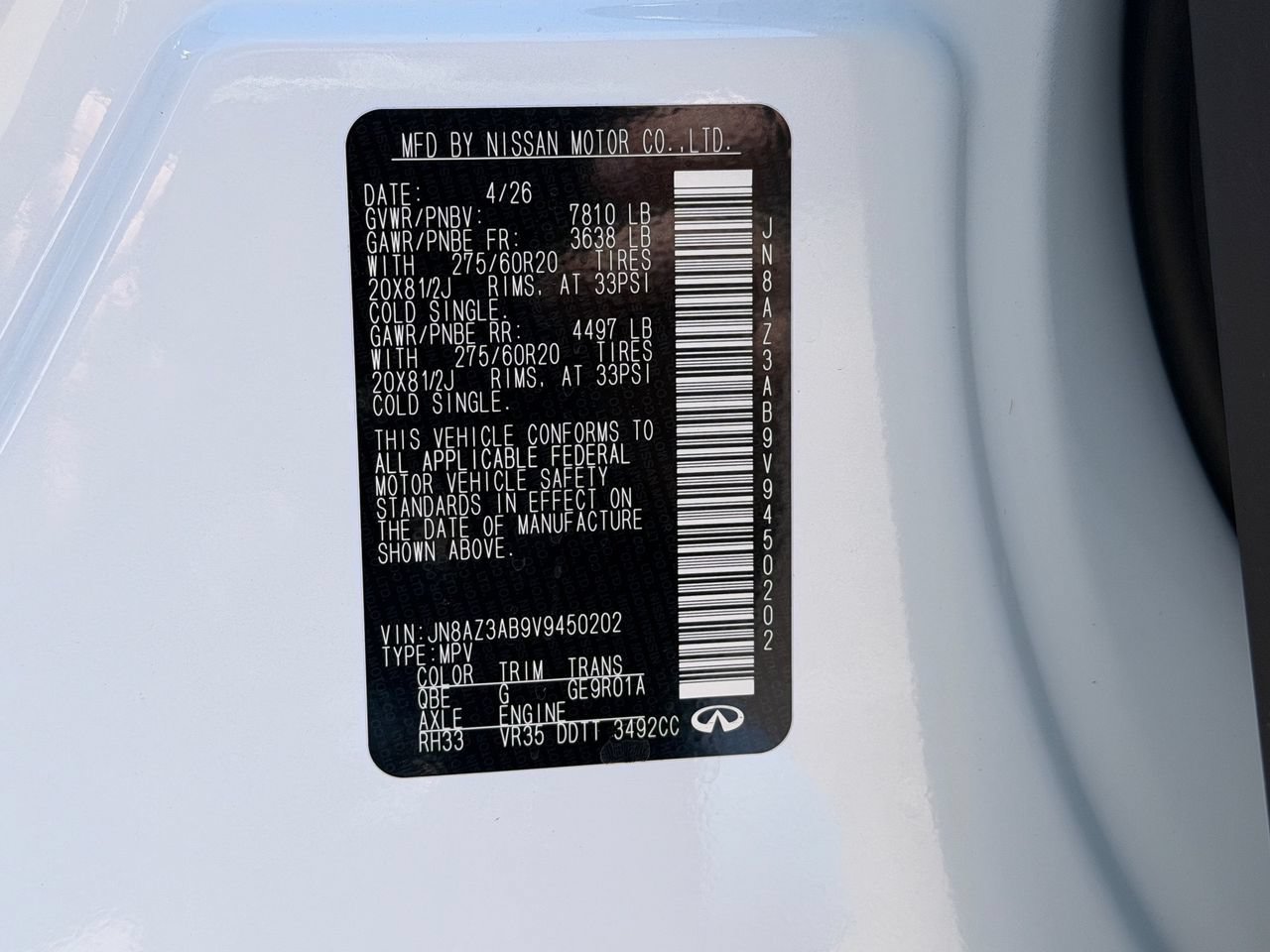 New 2027 INFINITI QX80 Pure AWD/4WD image 29