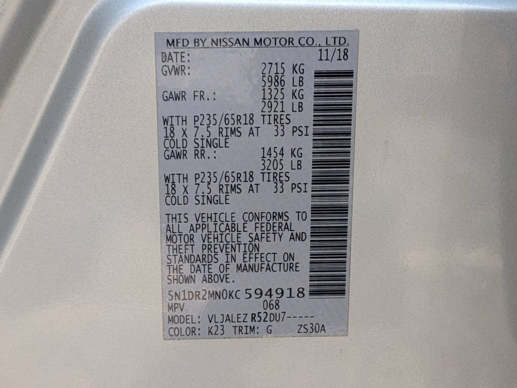 Used 2019 Nissan Pathfinder SV FWD image 29