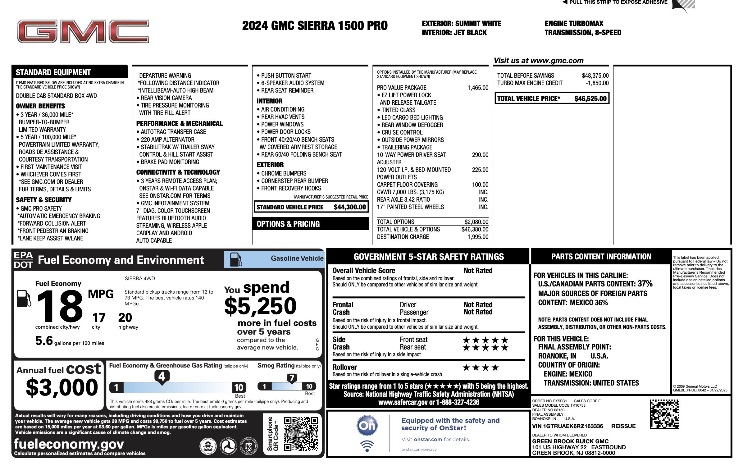Used 2024 GMC Sierra 1500 Pro w/ Pro Value Package AWD/4WD image 3