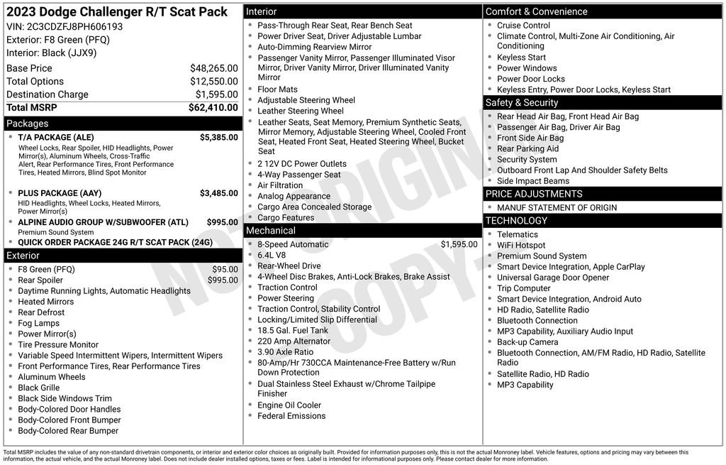 Used 2023 Dodge Challenger R/T Scat Pack w/ T/A Package RWD image 2