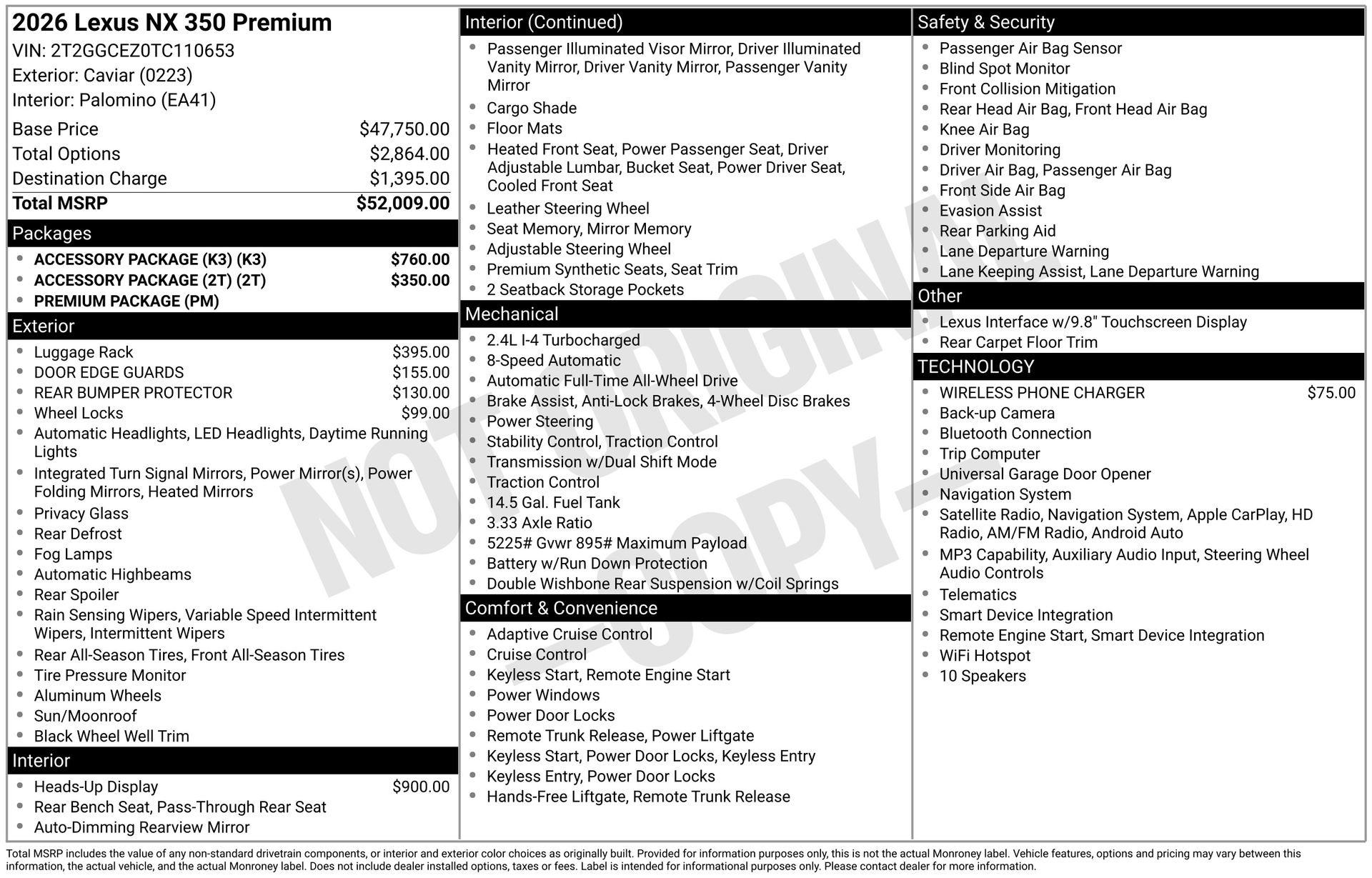 Used 2026 Lexus NX 350 AWD w/ Accessory Package (K3) image 45