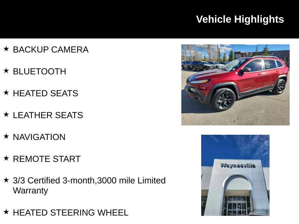 Used 2018 Jeep Cherokee Trailhawk w/ Quick Order Package 27L AWD/4WD image 2