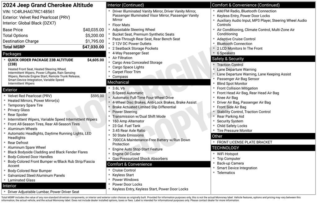 Used 2024 Jeep Grand Cherokee Altitude image 2