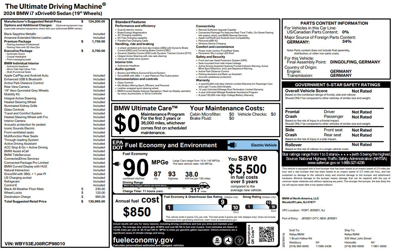 Used 2024 BMW i7 xDrive60 w/ Executive Package image 2