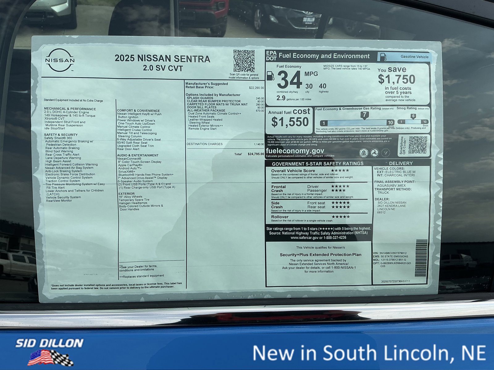 New 2025 Nissan Sentra SV w/ All-Weather Package image 13