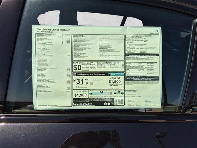 New 2027 BMW 530i w/ M Sport Package RWD image 17
