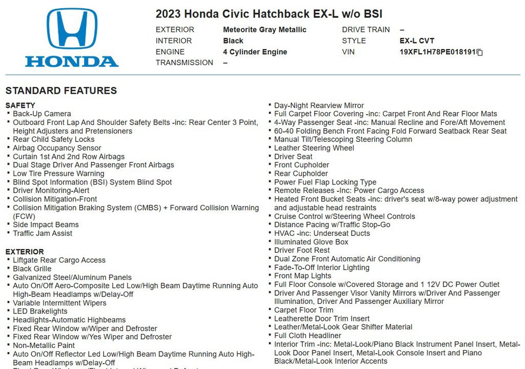 Used 2023 Honda Civic EX-L image 18