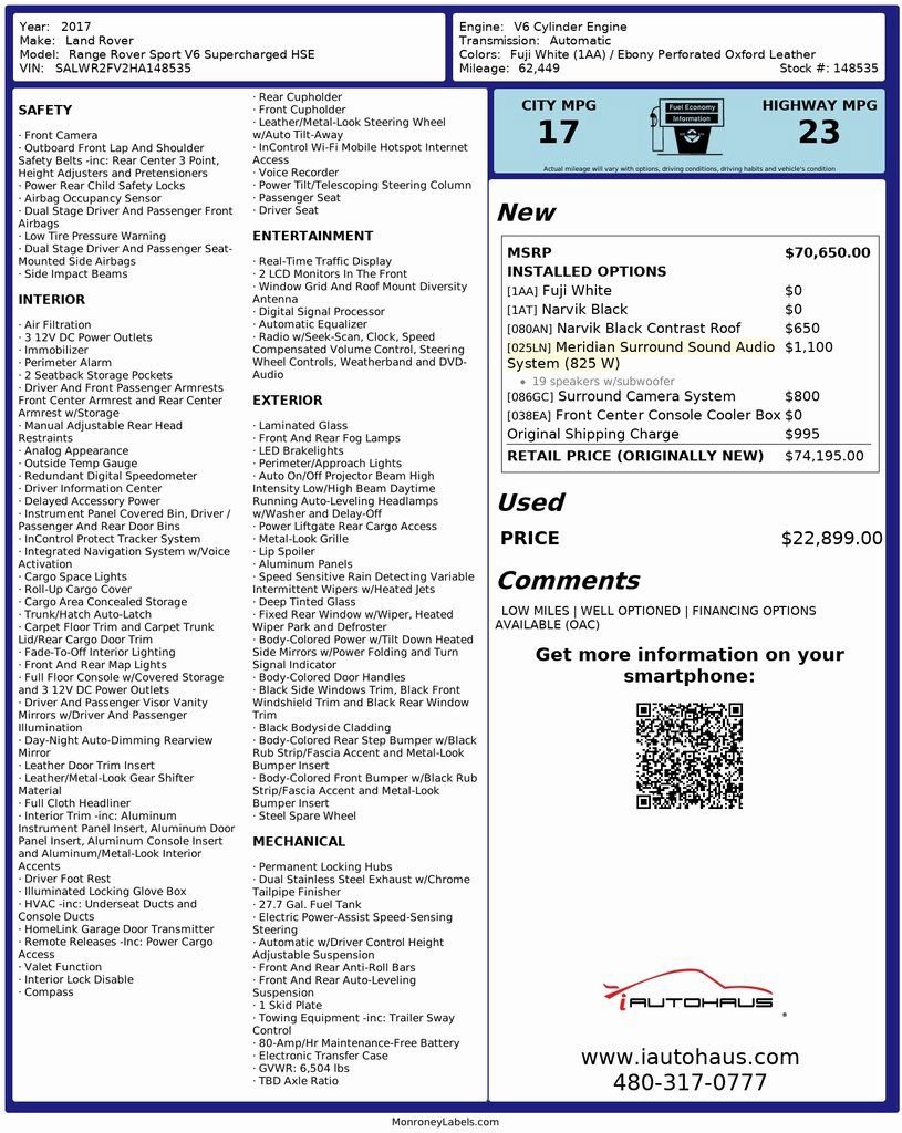 Used 2017 Land Rover Range Rover Sport HSE image 2