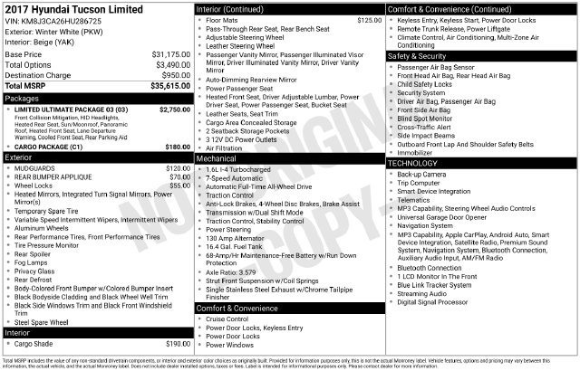 Used 2017 Hyundai Tucson Limited w/ Limited Ultimate Package 03 AWD/4WD image 24