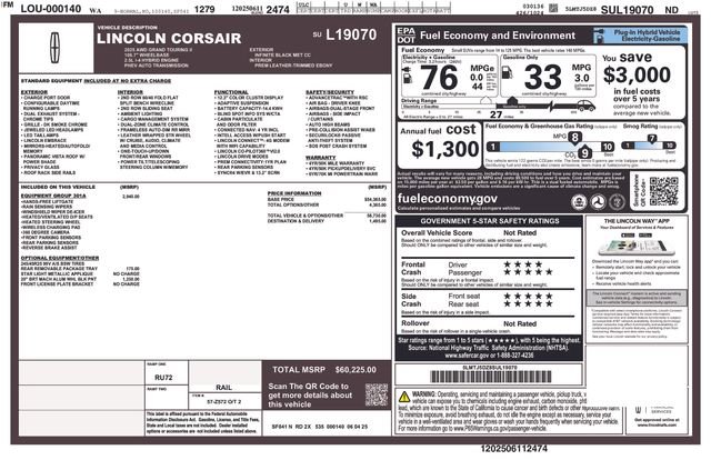 New 2025 Lincoln Corsair Grand Touring w/ Equipment Group 301A image 27