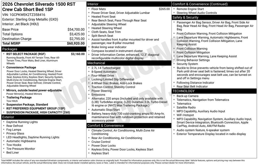 New 2026 Chevrolet Silverado 1500 RST w/ RST Select Package AWD/4WD image 71