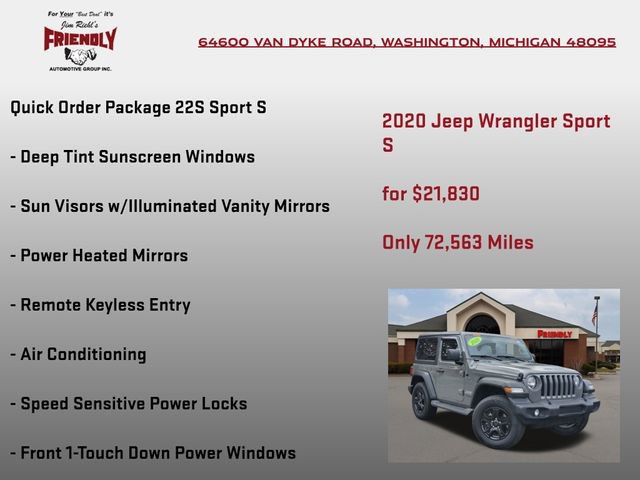 Used 2020 Jeep Wrangler Sport AWD/4WD image 5