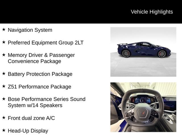 Certified 2025 Chevrolet Corvette Stingray Preferred Cpe w/ Z51 Performance Package RWD image 16