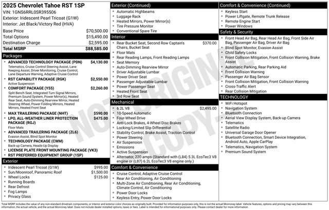 Used 2025 Chevrolet Tahoe RST w/ Advanced Technology Package AWD/4WD image 15