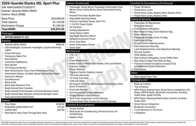 New 2026 Hyundai Elantra SEL Sport FWD image 44