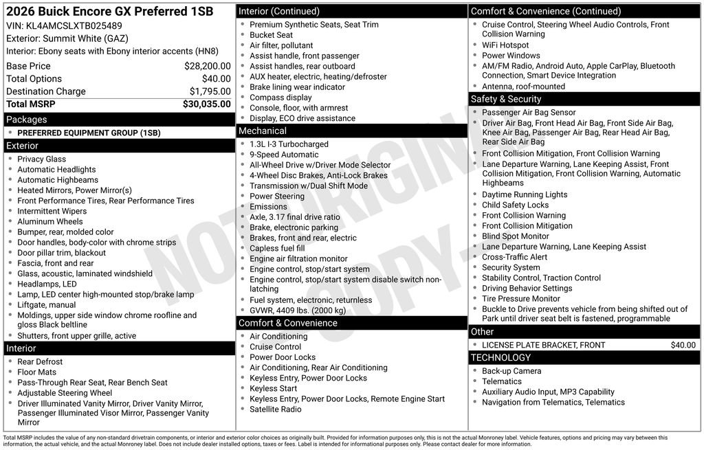 Certified 2026 Buick Encore GX Preferred AWD/4WD image 5