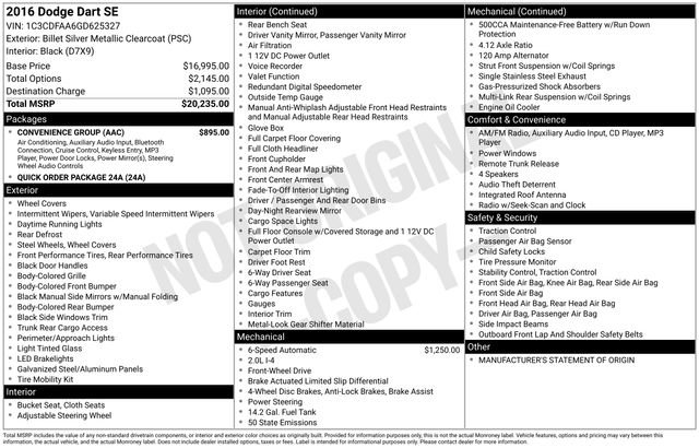 Used 2016 Dodge Dart SE w/ Convenience Group image 34