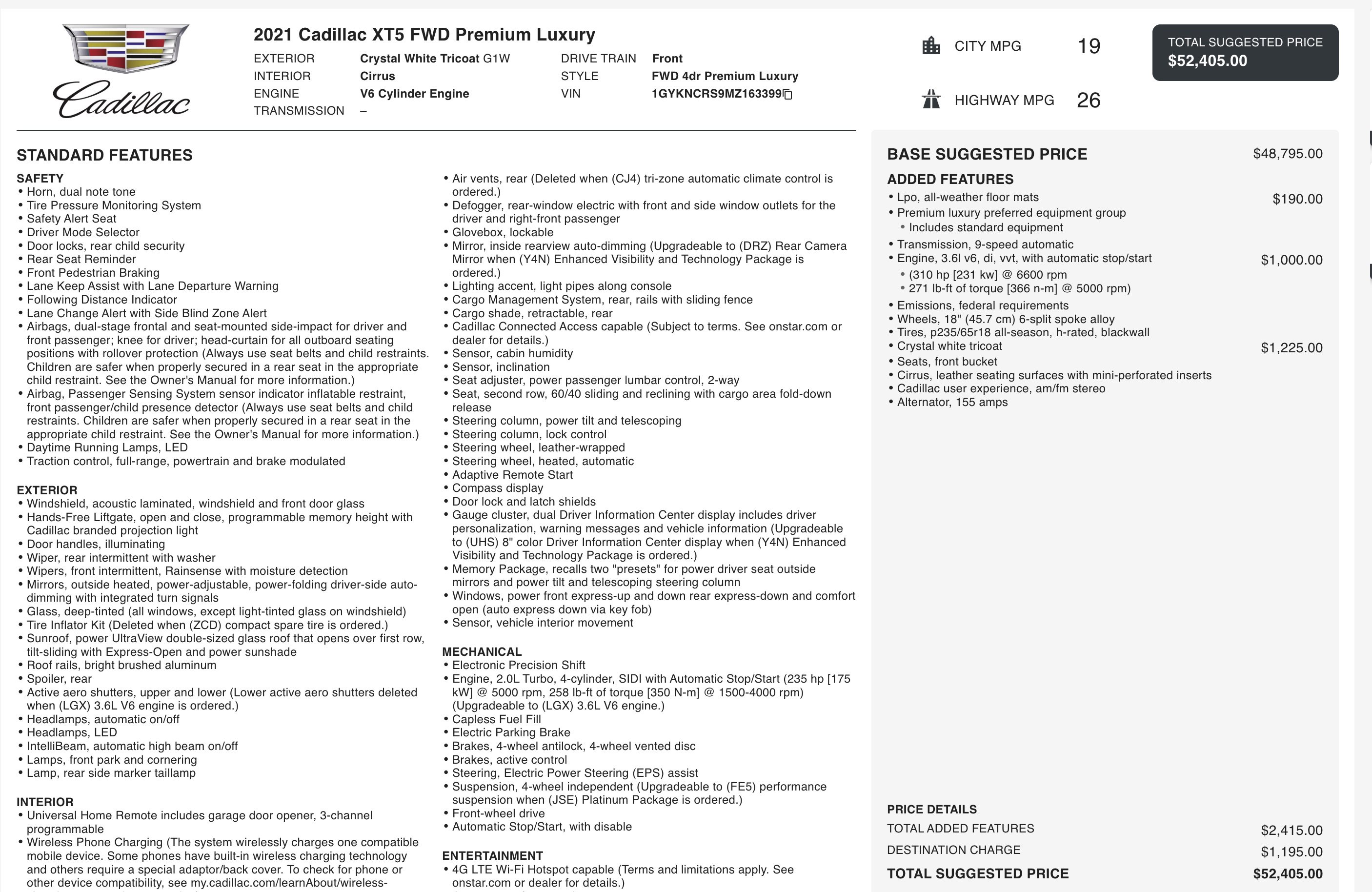 Used 2021 Cadillac XT5 Premium Luxury image 5