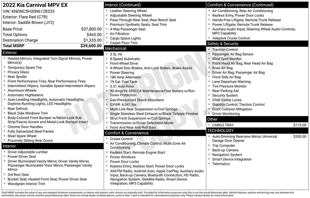 Used 2022 Kia Carnival EX FWD image 31