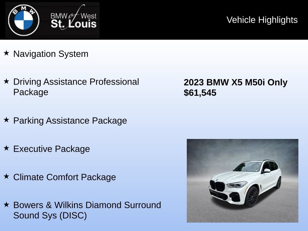 Used 2023 BMW X5 M50i w/ Executive Package AWD/4WD image 9