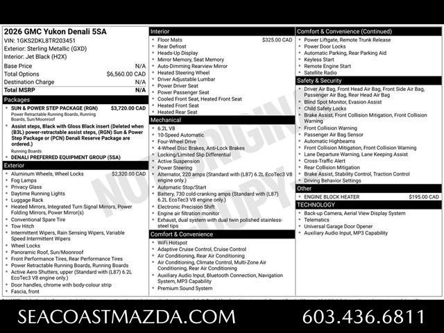 Used 2026 GMC Yukon Denali w/ Sun & Power Step Package AWD/4WD image 42