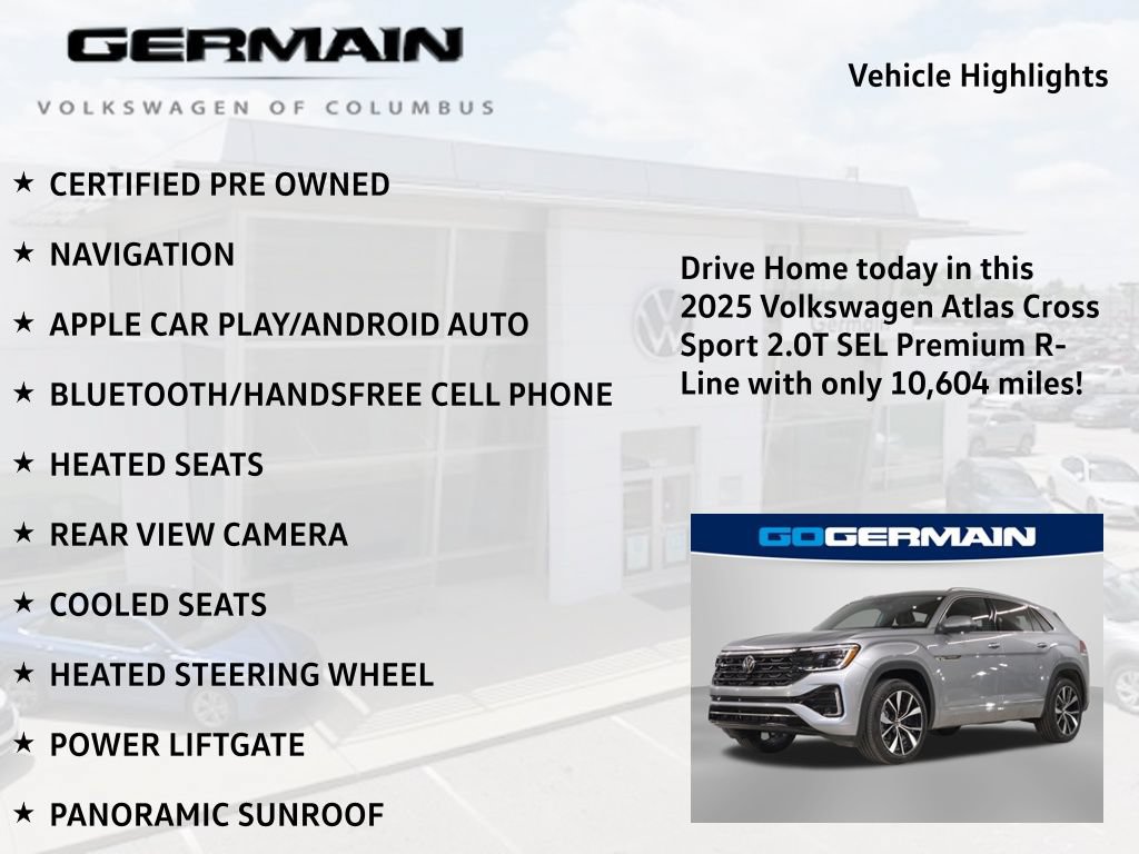 Certified 2025 Volkswagen Atlas Cross Sport SEL Premium R-Line AWD/4WD image 6