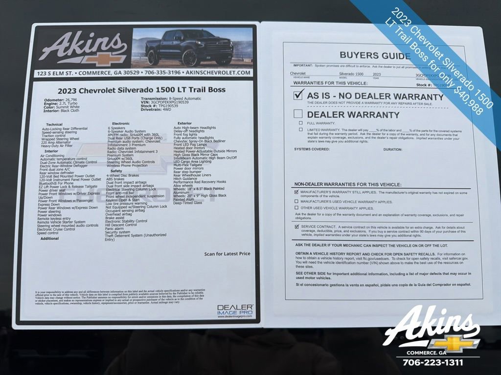 Certified 2023 Chevrolet Silverado 1500 LT Trail Boss w/ Protection Package AWD/4WD image 9