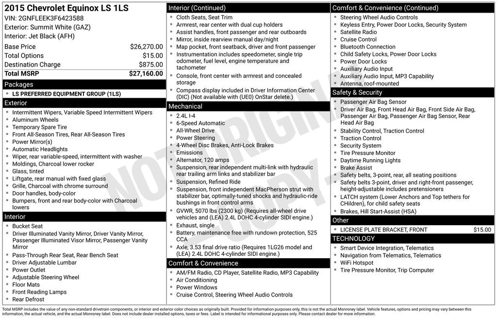 Used 2015 Chevrolet Equinox LS image 39