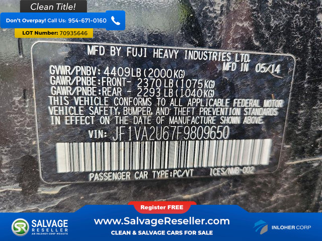 Used 2015 Subaru WRX STI Limited AWD/4WD image 16