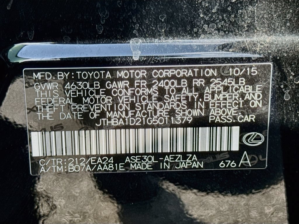 Used 2016 Lexus IS 200t w/ Navigation System Package RWD image 40