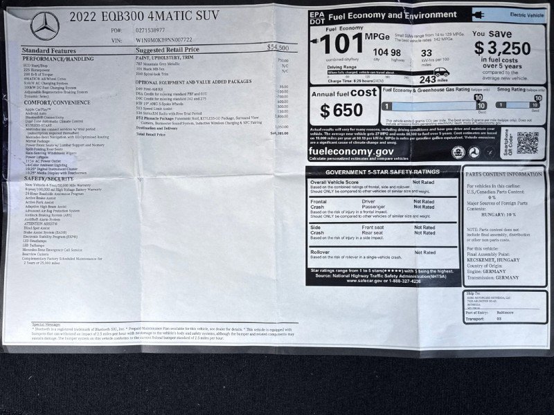 Used 2022 Mercedes-Benz EQB 300 4MATIC image 2