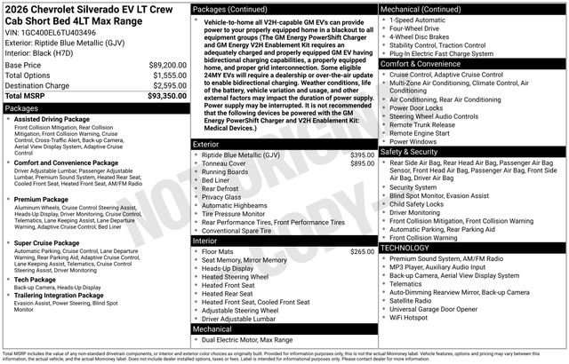Used 2026 Chevrolet Silverado EV LT AWD/4WD image 3