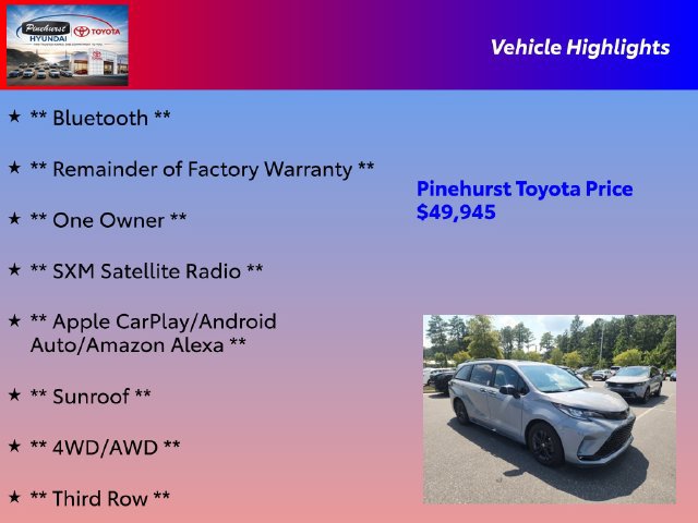 Certified 2025 Toyota Sienna XSE w/ XSE Plus Package AWD/4WD image 16