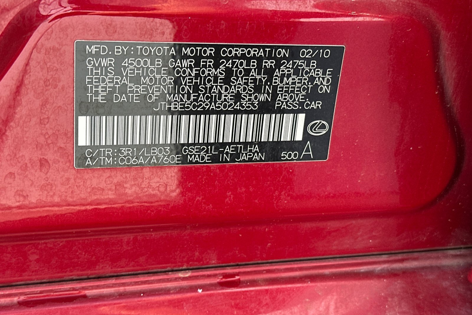 Used 2010 Lexus IS 350 RWD image 33