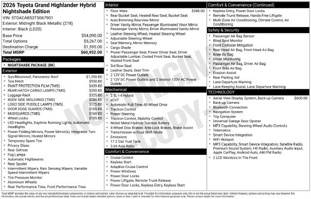 Used 2026 Toyota Grand Highlander AWD Hybrid image 40