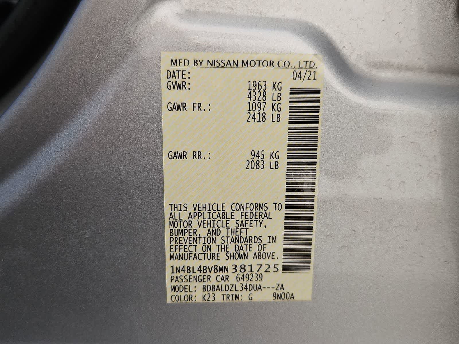 Used 2021 Nissan Altima 2.5 S FWD image 35