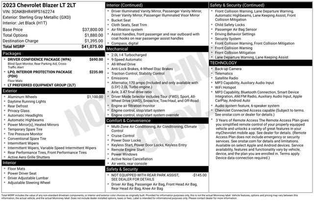 Used 2023 Chevrolet Blazer LT w/ Driver Confidence Package image 38