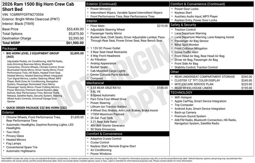 Certified 2026 RAM 1500 Big Horn AWD/4WD image 8