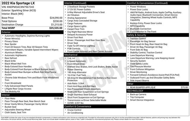 Certified 2022 Kia Sportage LX image 33