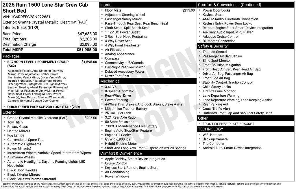 New 2025 RAM 1500 Lone Star RWD image 21